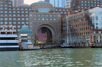 Classic Harbor Line Boston location at Rowes Wharf behind the Boston Harbor Hotel